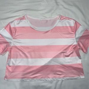 Shein Pink & White Crop Top